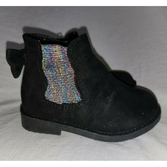 Olive & Edie Rainbow Black Bow Booties 6 - Picture 1 of 7
